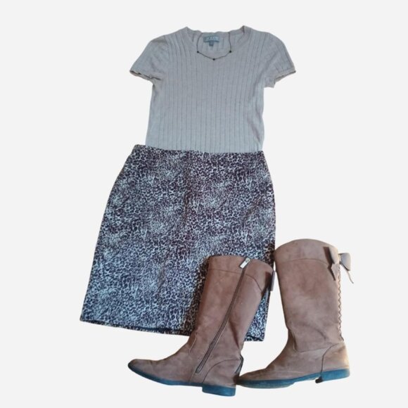 TALBOTS leopard print mini skirt size 4 petite - Picture 1 of 4